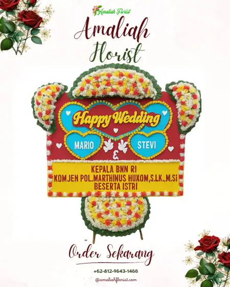 Papan Bunga Pernikahan Atang Senjaya